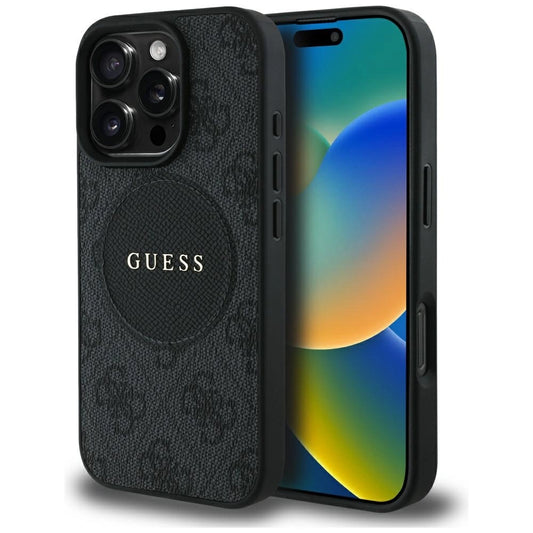Guess 4G Circle Classic Logo MagSafe case for iPhone 16 Pro - black_0