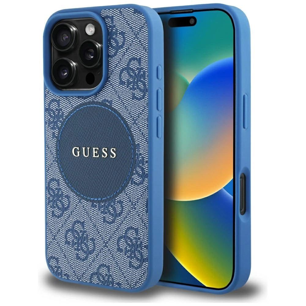 Guess 4G Circle Classic Logo MagSafe case for iPhone 16 Pro Max - blue_0