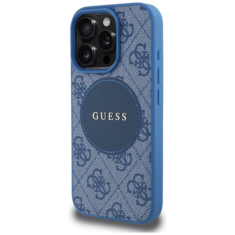 Guess 4G Circle Classic Logo MagSafe case for iPhone 16 Pro Max - blue_1