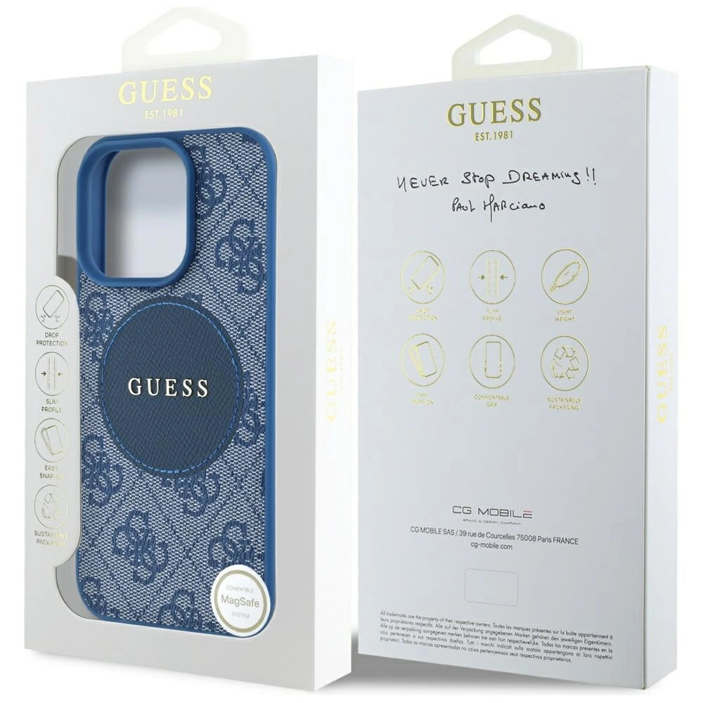 Guess 4G Circle Classic Logo MagSafe case for iPhone 16 Pro Max - blue_7