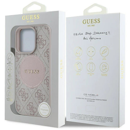 Guess 4G Circle Classic Logo MagSafe iPhone 16 Pro Case - Pink_7