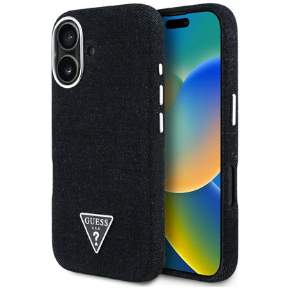 Guess Denim Triangle Logo MagSafe case for iPhone 16 - black_0