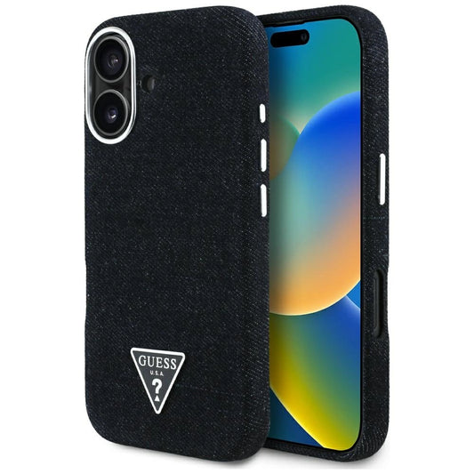 Guess Denim Triangle Logo MagSafe case for iPhone 16 - black_0