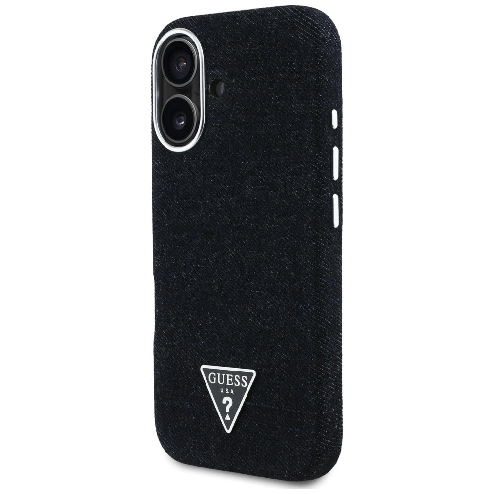 Guess Denim Triangle Logo MagSafe case for iPhone 16 - black_1