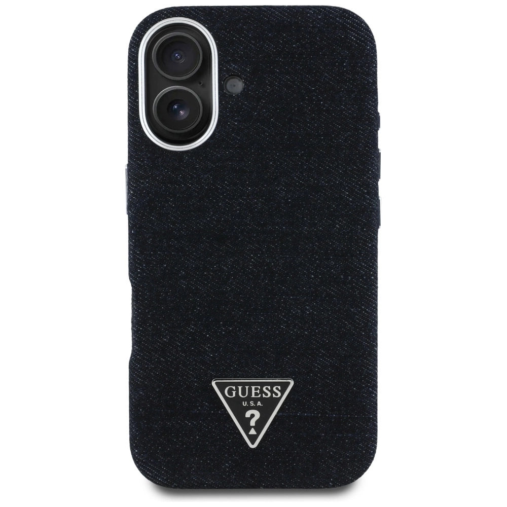 Guess Denim Triangle Logo MagSafe case for iPhone 16 - black_2