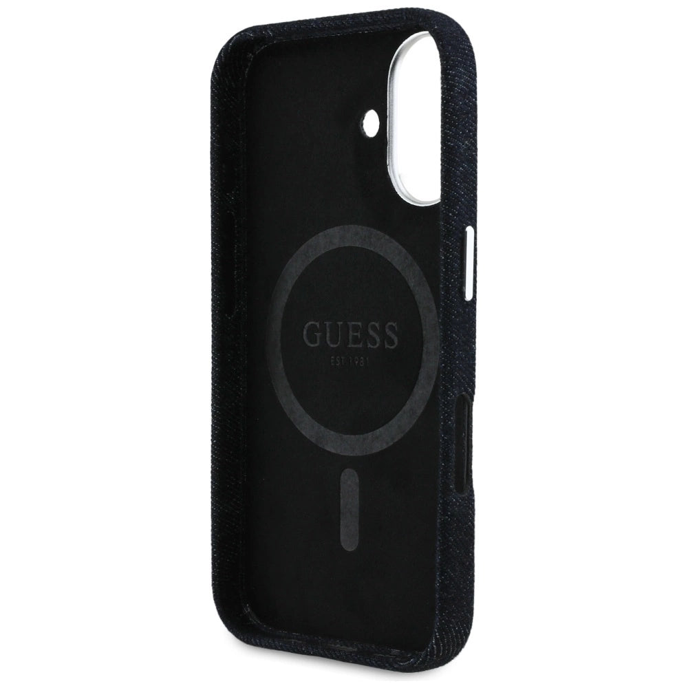 Guess Denim Triangle Logo MagSafe case for iPhone 16 - black_6