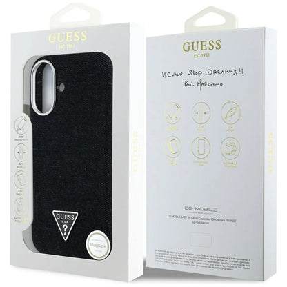 Guess Denim Triangle Logo MagSafe case for iPhone 16 - black_7