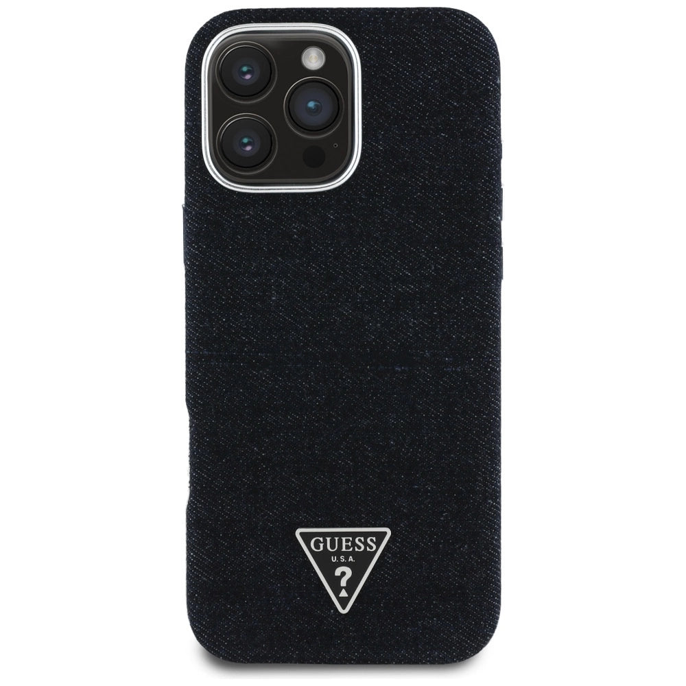 Guess Denim Triangle Logo MagSafe case for iPhone 16 Pro - black_2