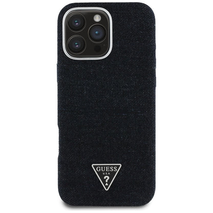 Guess Denim Triangle Logo MagSafe case for iPhone 16 Pro - black_2