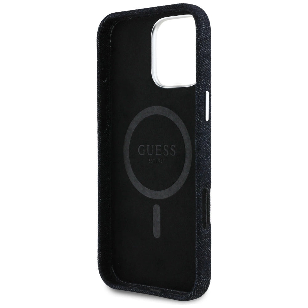 Guess Denim Triangle Logo MagSafe case for iPhone 16 Pro - black_6