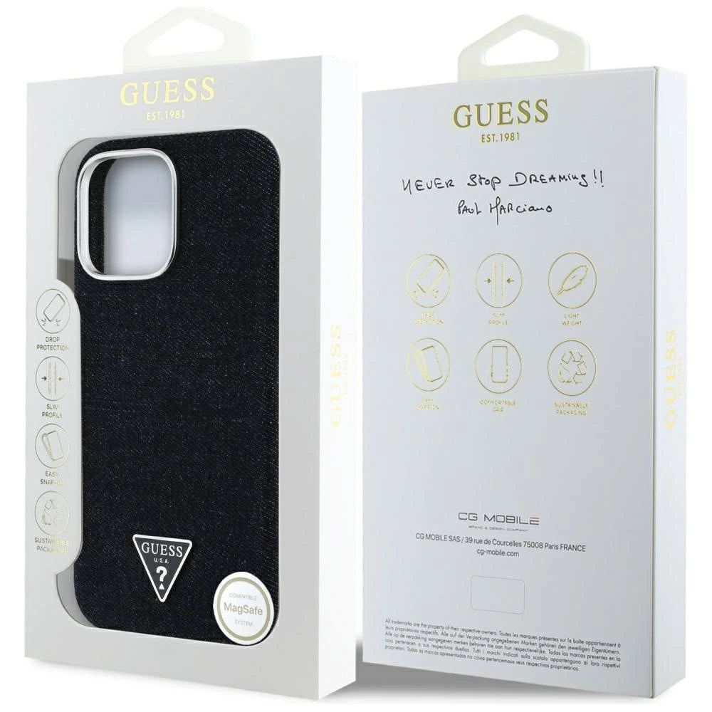 Guess Denim Triangle Logo MagSafe case for iPhone 16 Pro - black_7