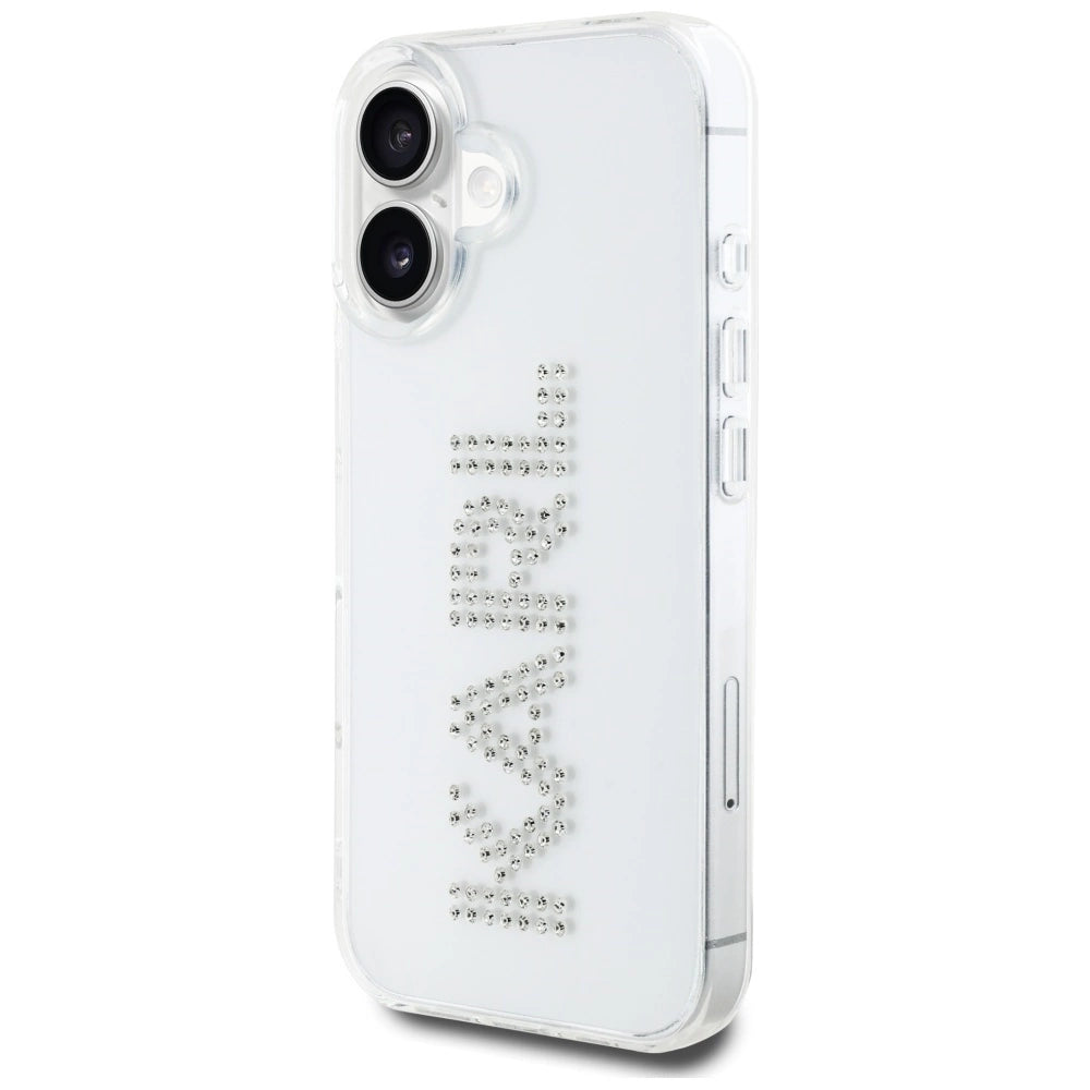 Karl Lagerfeld IML Rhinestones Logo iPhone 16 Case - Transparent_1