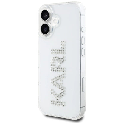 Karl Lagerfeld IML Rhinestones Logo iPhone 16 Case - Transparent_1