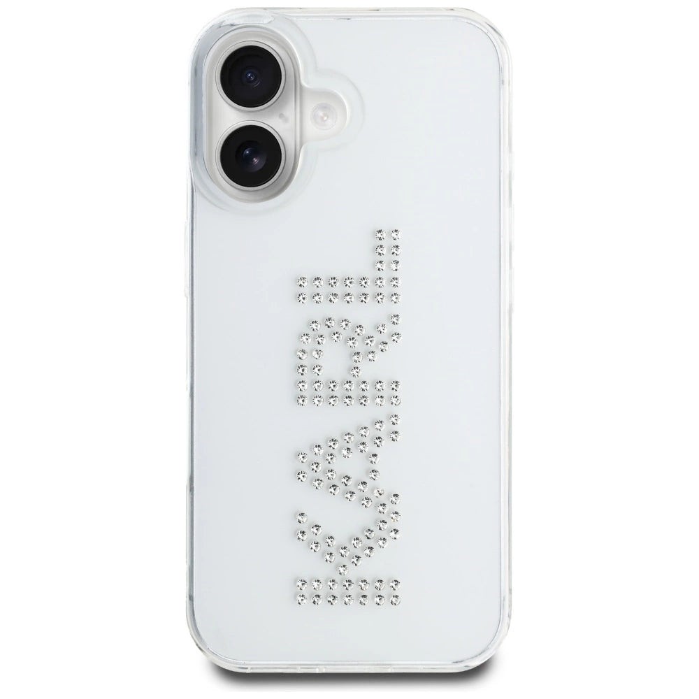 Karl Lagerfeld IML Rhinestones Logo iPhone 16 Case - Transparent_2