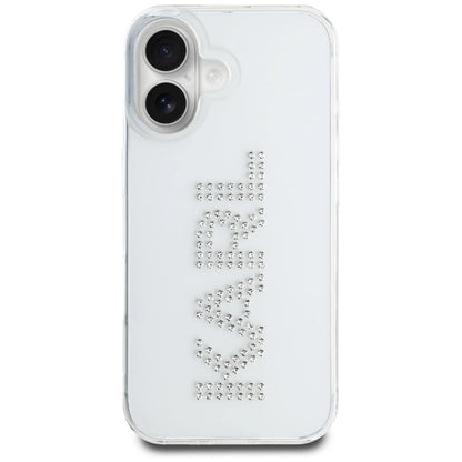 Karl Lagerfeld IML Rhinestones Logo iPhone 16 Case - Transparent_2