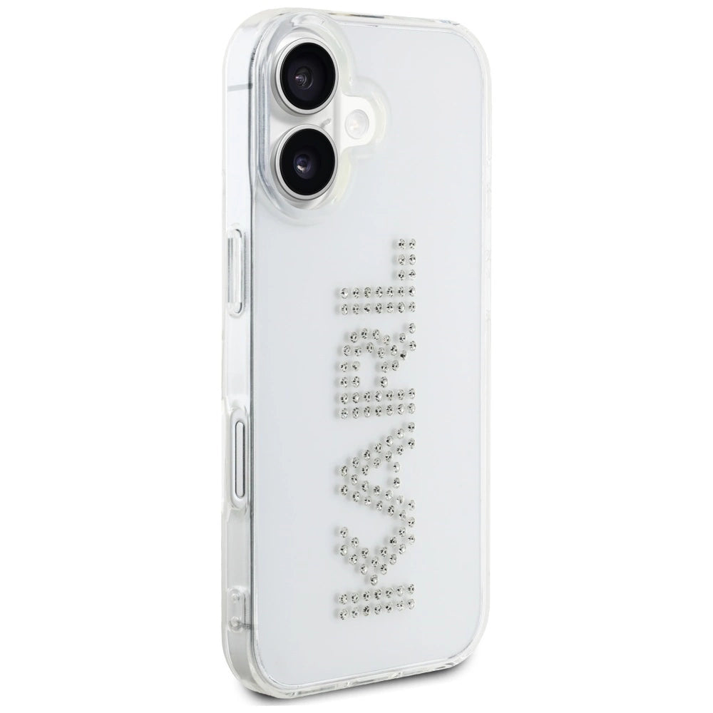 Karl Lagerfeld IML Rhinestones Logo iPhone 16 Case - Transparent_3