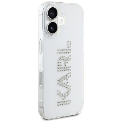Karl Lagerfeld IML Rhinestones Logo iPhone 16 Case - Transparent_3