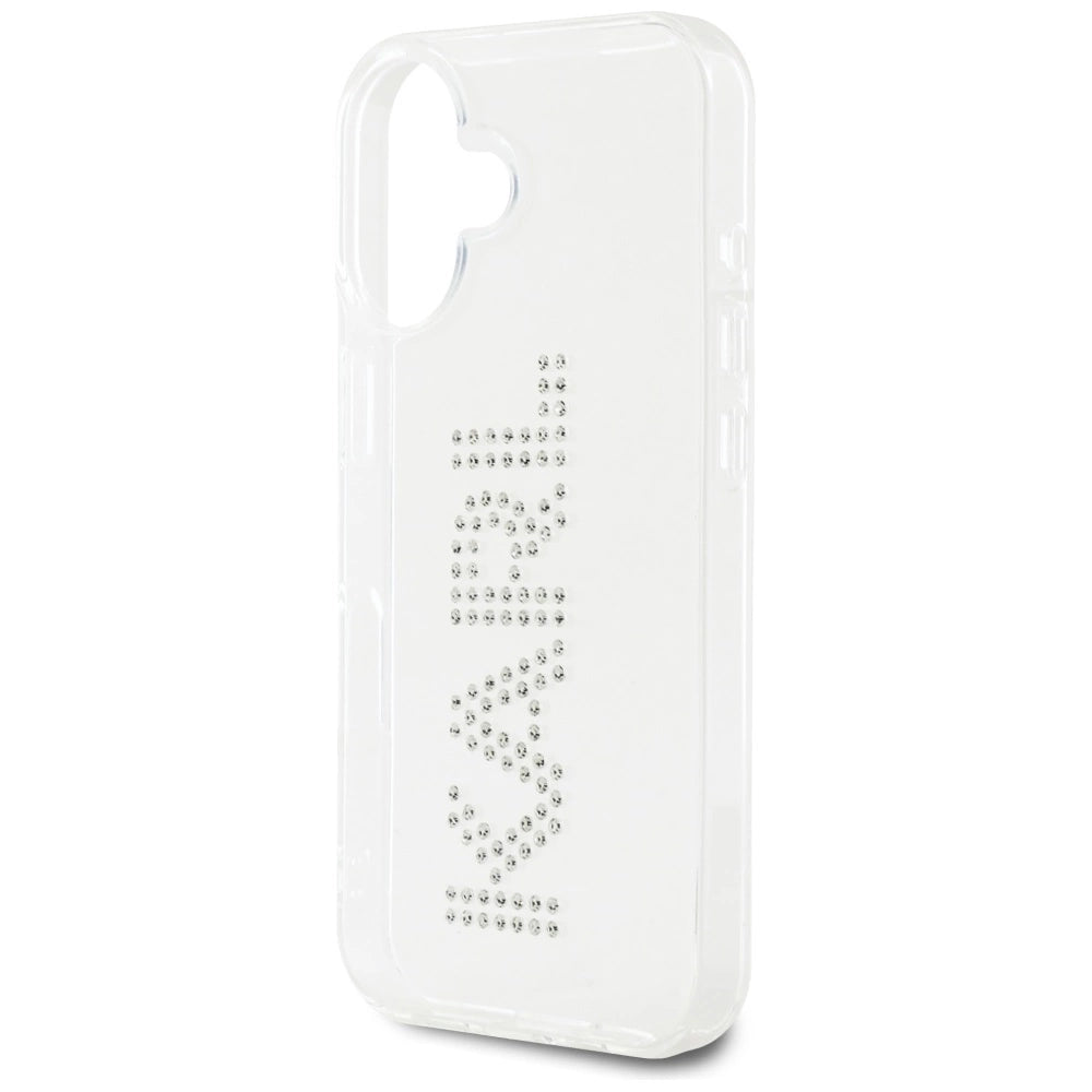 Karl Lagerfeld IML Rhinestones Logo iPhone 16 Case - Transparent_5