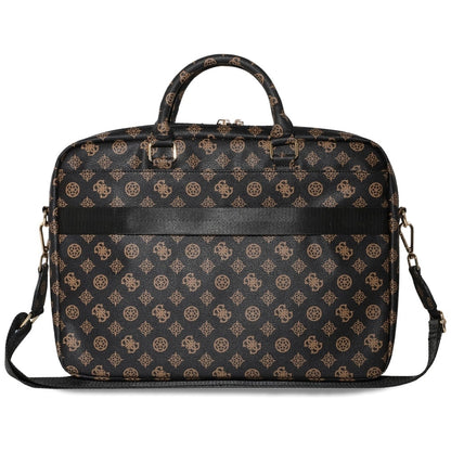 Guess 4G Peony Front Pocket Zipper Triangle Logo Laptop Bag 16" - Black_1