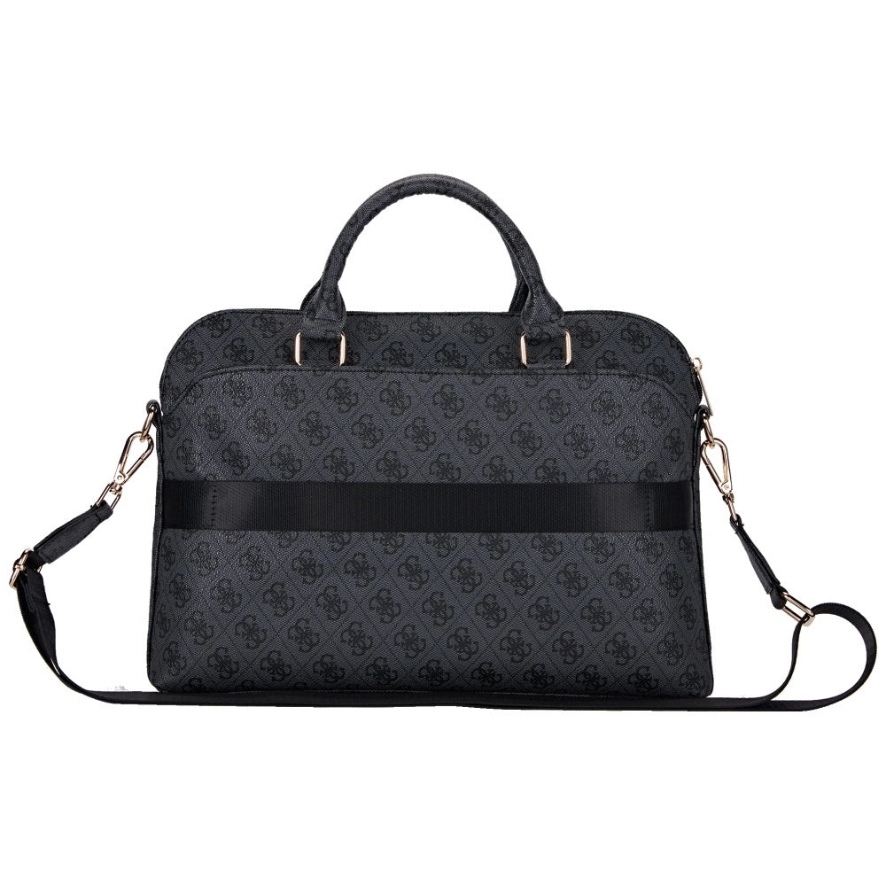 Guess 4G Zipper Pocket Triangle Logo 15&quot; Laptop Bag - Black_1
