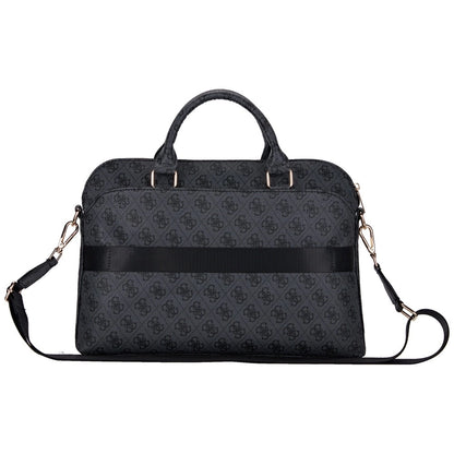Guess 4G Zipper Pocket Triangle Logo 15&quot; Laptop Bag - Black_1
