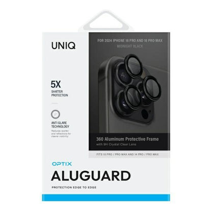 Protetor de Lente de Câmera UNIQ Uniq Optix para iPhone 16 Pro / 16 Pro Max / Preto / Uni001333-0_1