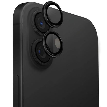 Uniq Optix Aluminum Camera Lens Protector iPhone 16 / 16 Plus with applicator - black_0