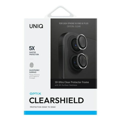 Uniq Optix Clear Camera Lens Protector iPhone 16 / 16 Plus with Applicator - Clear Black_1