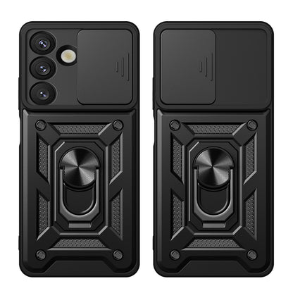 Hybrid Armor Camshield Case with Stand and Camera Cover for Realme 14 Pro+ 5G - Black_4