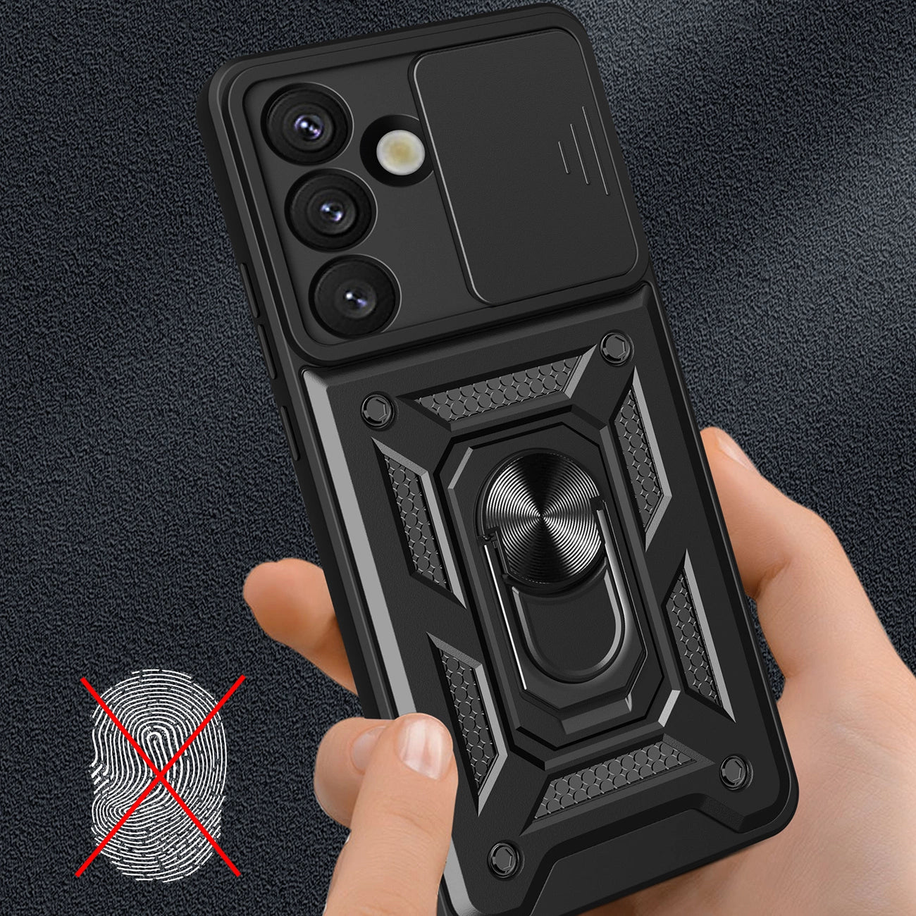 Hybrid Armor Camshield with Stand and Camera Cover for Nothing Phone (3a) Pro 5G - Black_3