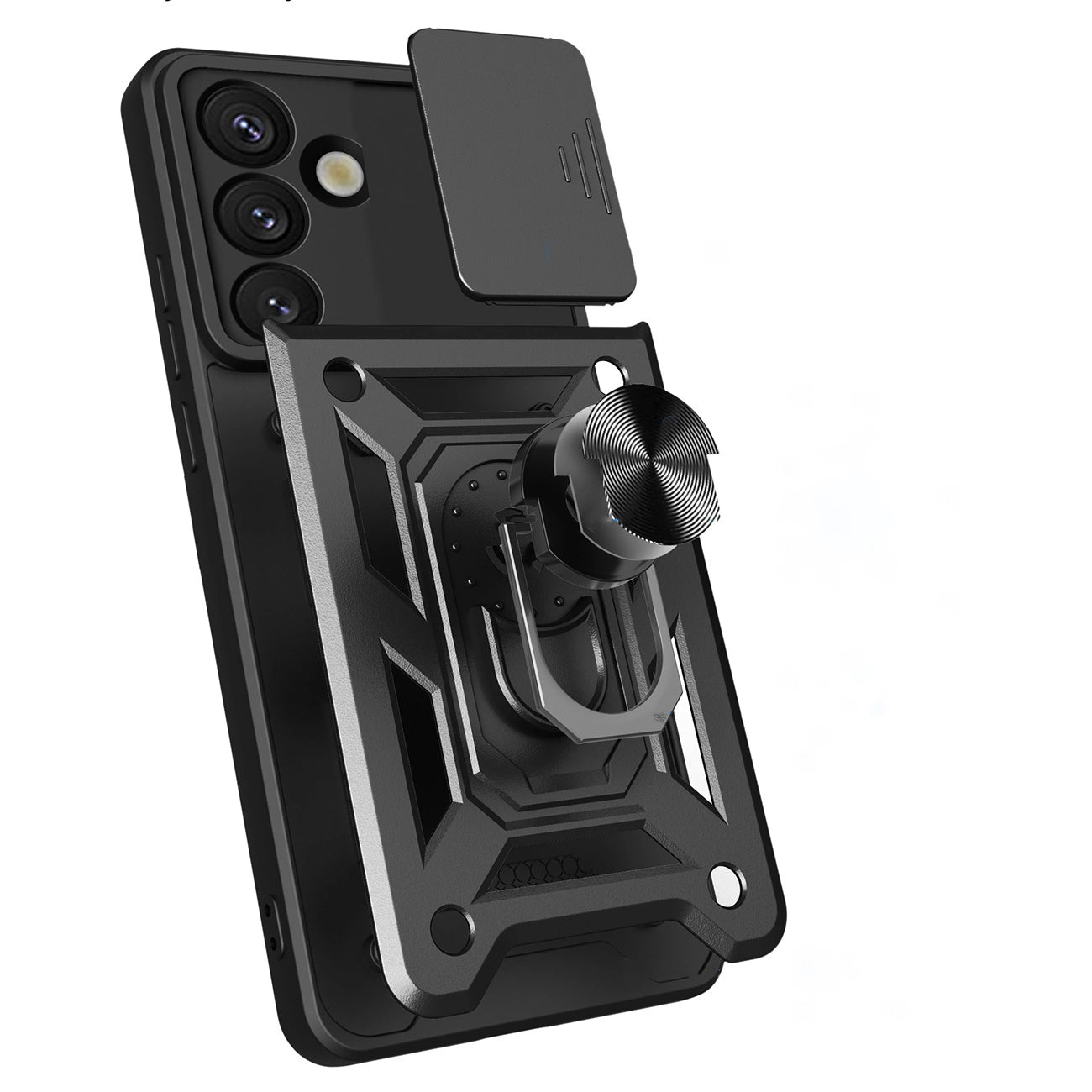 Hybrid Armor Camshield with Stand and Camera Cover for Nothing Phone (3a) Pro 5G - Black_6