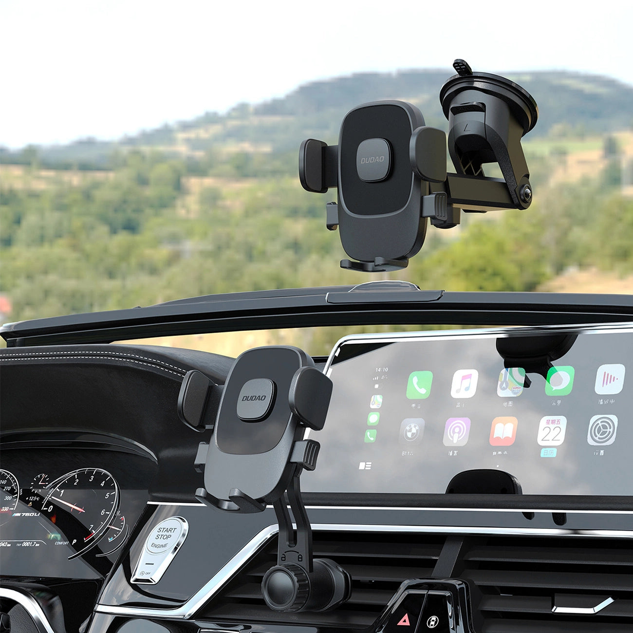 Dudao F2N smartphone holder for 360° air vent - black_3
