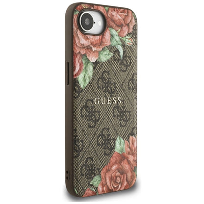 Guess 4G Flowers Print MagSafe case for iPhone 16e - brown_3