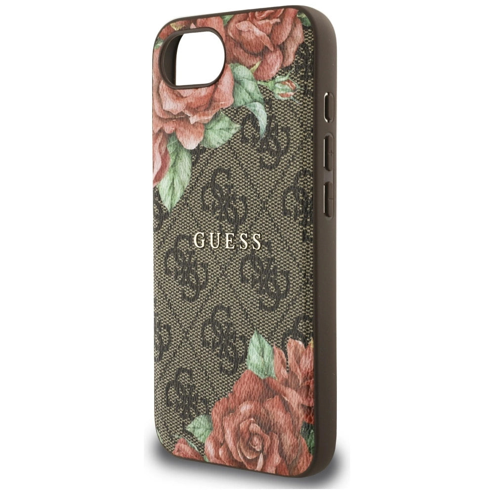 Guess 4G Flowers Print MagSafe case for iPhone 16e - brown_5