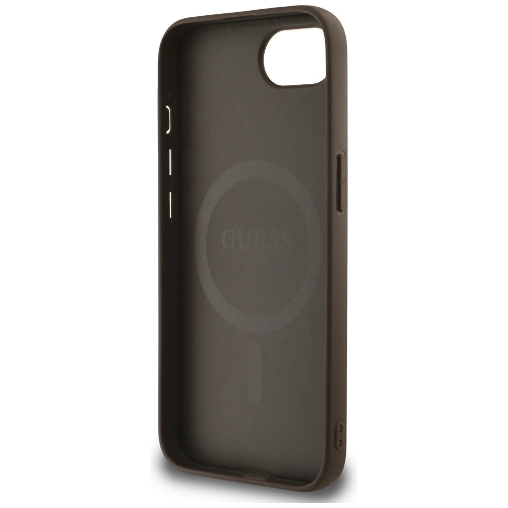Guess 4G Flowers Print MagSafe case for iPhone 16e - brown_6