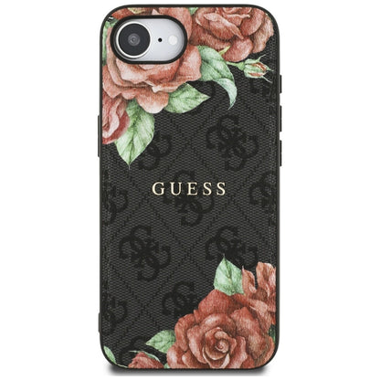 Guess 4G Flowers Print MagSafe case for iPhone 16e - black_2