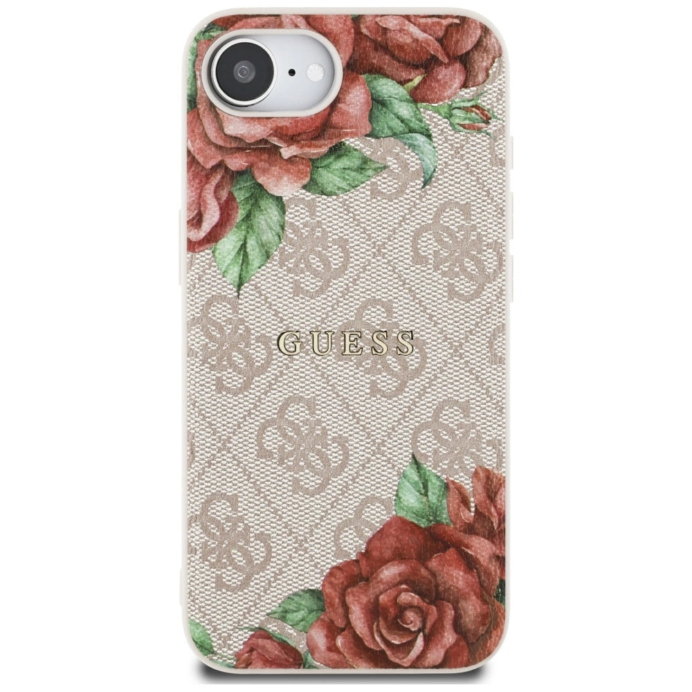 Guess 4G Flowers Print MagSafe iPhone 16e Case - Pink_2