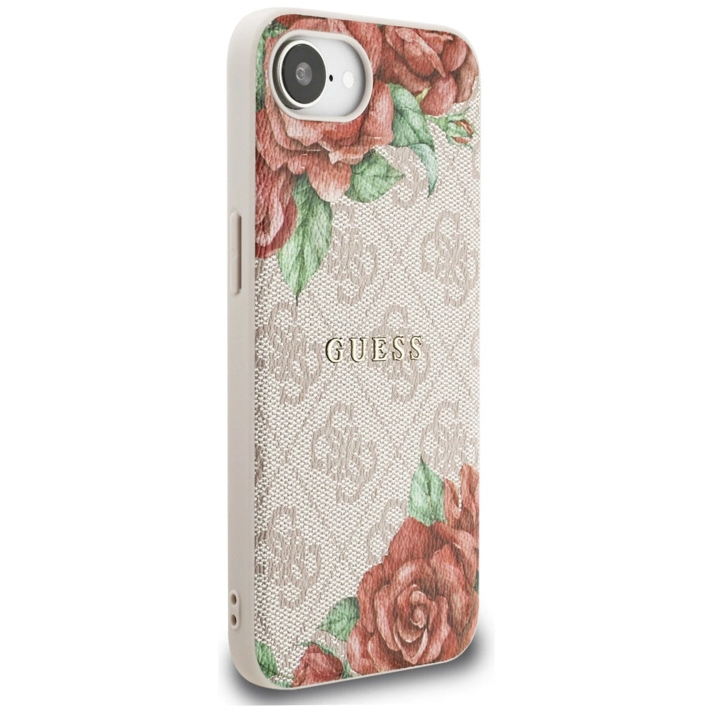 Guess 4G Flowers Print MagSafe iPhone 16e Case - Pink_3
