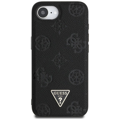 Guess Grained Hot Stamp Peony Triangle Logo MagSafe Case for iPhone 16e - Black_2