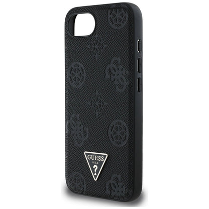 Guess Grained Hot Stamp Peony Triangle Logo MagSafe Case for iPhone 16e - Black_5