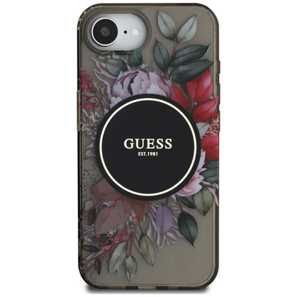 Guess IML Flowers MagSafe iPhone 16e Case - Black_2