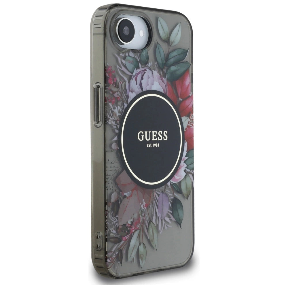 Guess IML Flowers MagSafe iPhone 16e Case - Black_3