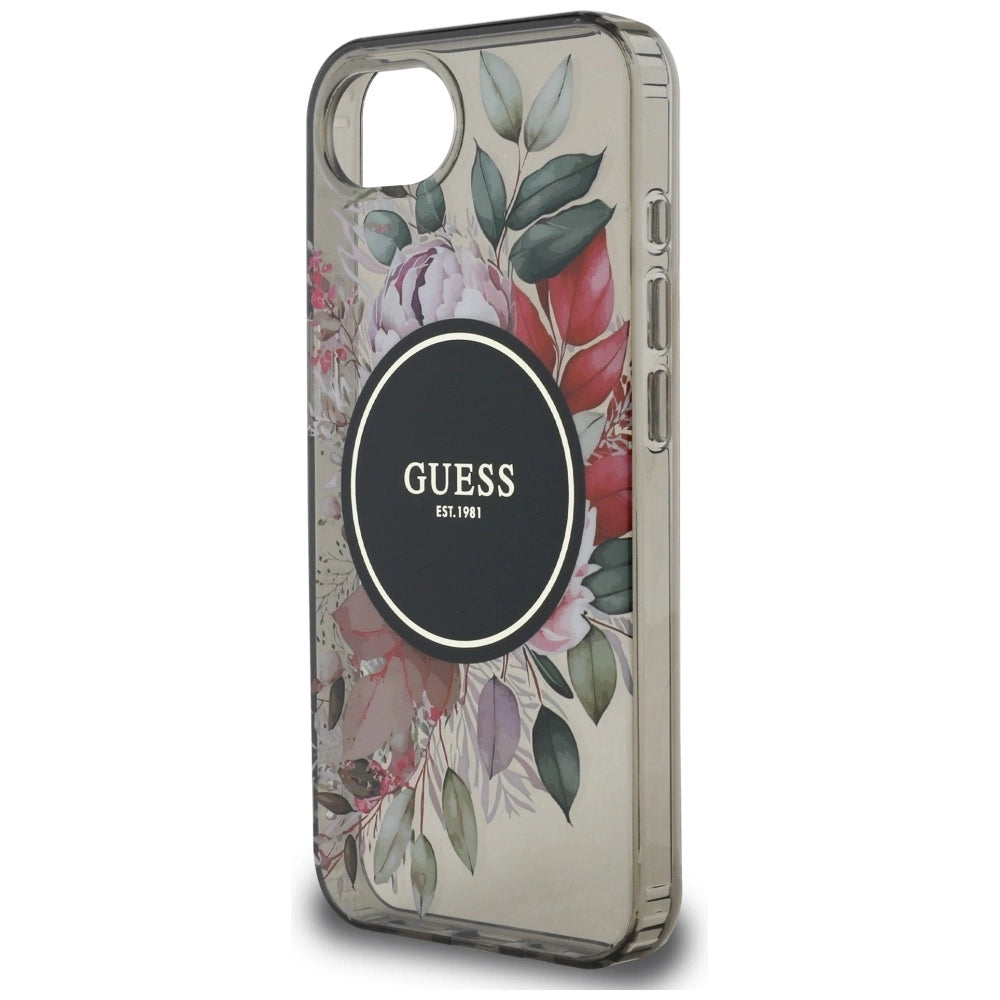 Guess IML Flowers MagSafe iPhone 16e Case - Black_5