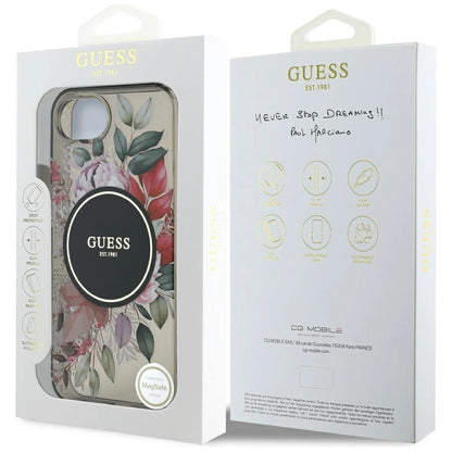 Guess IML Flowers MagSafe iPhone 16e Case - Black_7