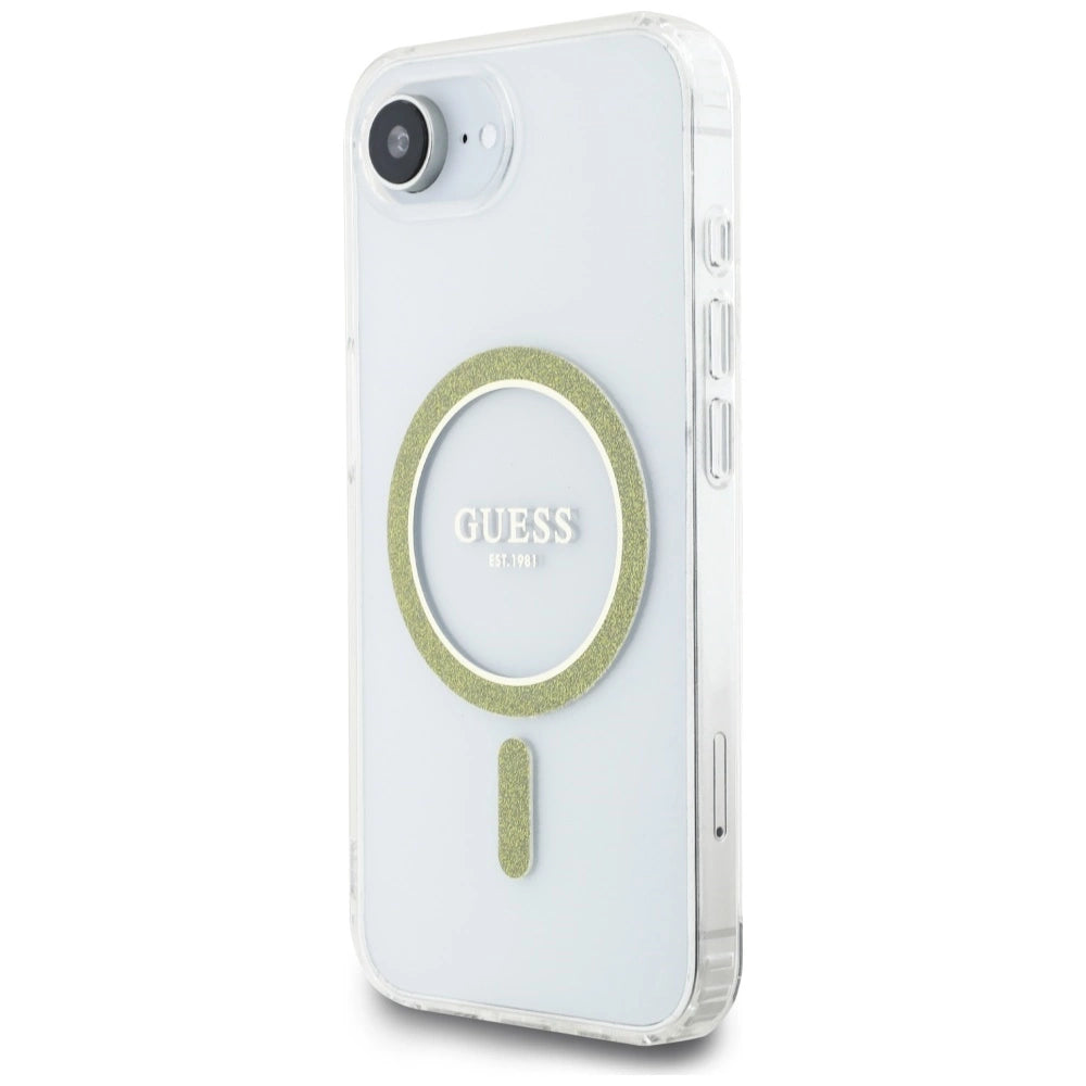 Guess IML Glitter Circle MagSafe iPhone 16e Case - Clear_1