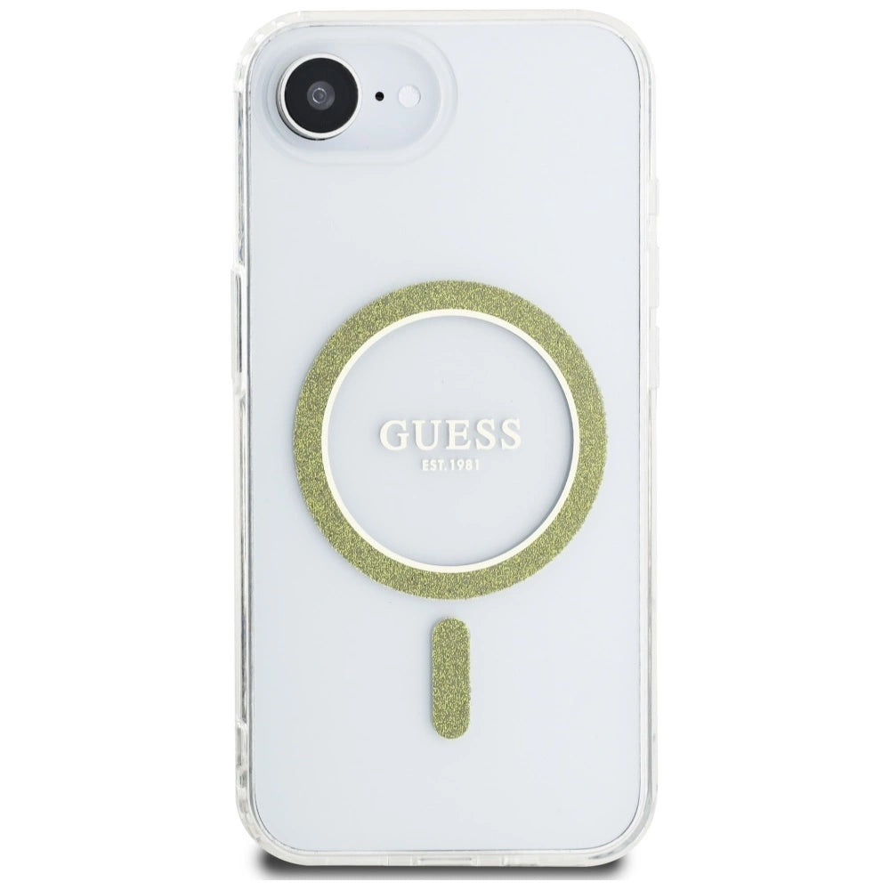 Guess IML Glitter Circle MagSafe iPhone 16e Case - Clear_2