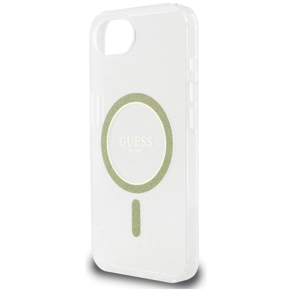 Guess IML Glitter Circle MagSafe iPhone 16e Case - Clear_5