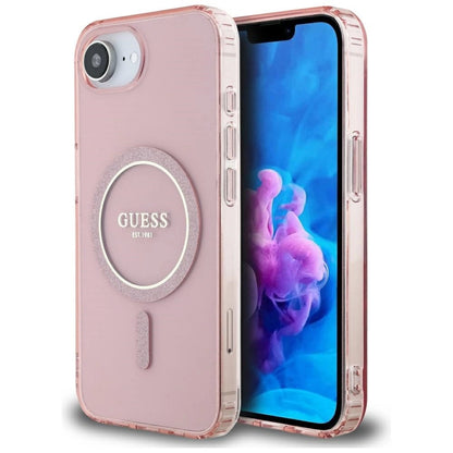 Guess IML Glitter Circle MagSafe case for iPhone 16e - pink_0