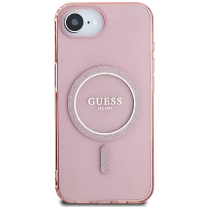 Guess IML Glitter Circle MagSafe case for iPhone 16e - pink_2