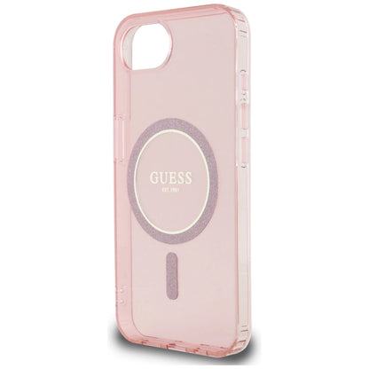 Guess IML Glitter Circle MagSafe case for iPhone 16e - pink_5